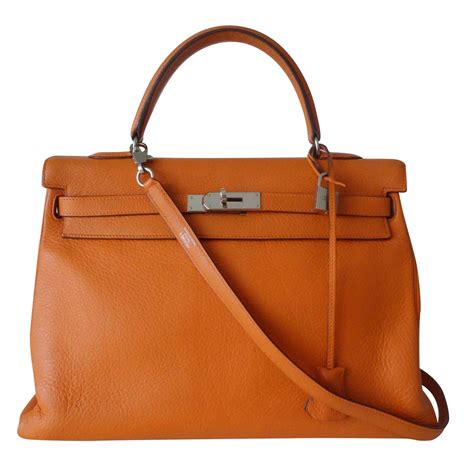 hermes orange sac|Hermes orange large handbags.